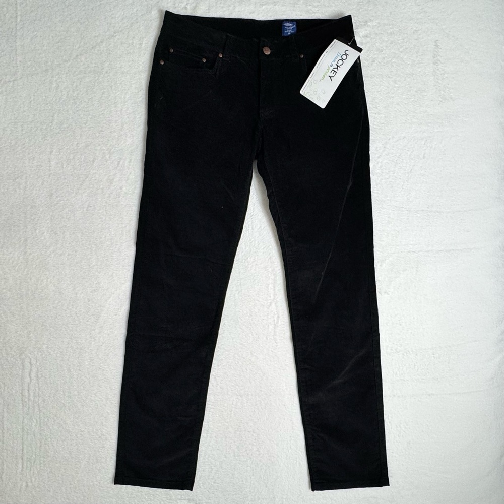 NWT Black Velvet Slim-fit Straight-leg Pants by Jockey Women's Size 10